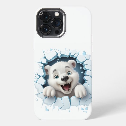 3Dベアおもしろいブレイクアイス iPhoneケース (裏面)