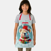 3Dベアークリスマスキッズパーソナライズされた エプロン (インサイチュ)