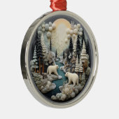 3Dベアーズウッドランドチャーストマス動物 メタルオーナメント (右)