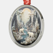 3Dベアーズウッドランドチャーストマス動物 メタルオーナメント (左)