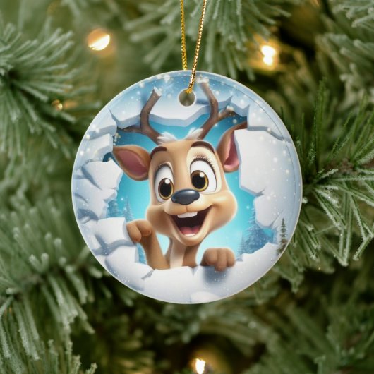 3Dベビーディアクリスマス セラミックオーナメント (ツリー)