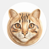 3Dベンガル猫 ラウンドシール (正面)