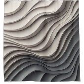 3Dベージュとグレーシャワーカーテン – バスルームのデコ シャワーカーテン (正面)