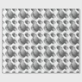 3Dベースボール（白黒） ラッピングペーパー (フラット)