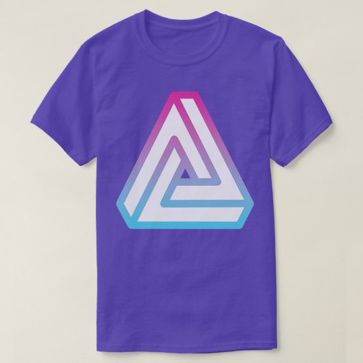 3Dペンローズ不可能三角形 Tシャツ (デザイン正面)