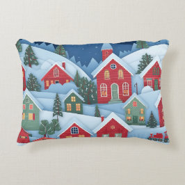3Dペーパーカットクリスマスビレッジ アクセントクッション