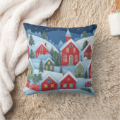 3Dペーパーカットクリスマスビレッジ クッション (ブランケット)