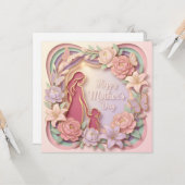 3Dペーパーカット母の日カード カード (正面/裏面インサイチュ)