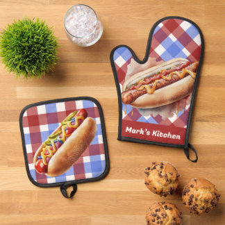 3Dホットドッグクックアウトシェフキッチン 鍋つかみ&鍋敷きセット