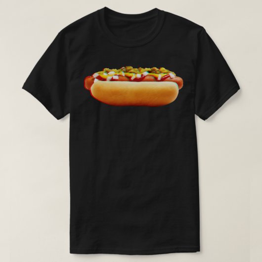 3Dホットドッグ色 Tシャツ (デザイン正面)