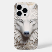 3Dホワイトウルフ顔 Case-Mate iPhoneケース (裏面)