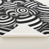 3Dホワイトボール黒い線 シェルパブランケット (3/4)