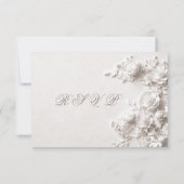 3Dホワイトローズ ワイルドフラワーズ ウェディング 出欠カード (裏面)
