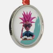 3Dボーイステッカーオーナメント メタルオーナメント (右)