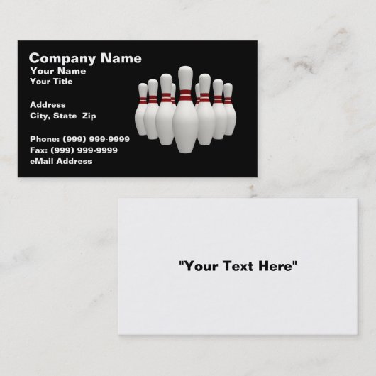 3Dボーリングピン（黒BG） 名刺 (正面/裏面)