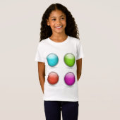 3DボールボタンガールチェストTeeジョークおもしろいス Tシャツ (正面フル)