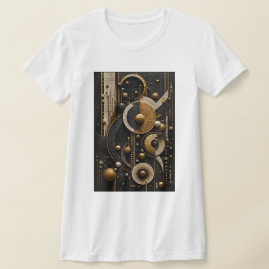 3Dマイクロモザイクの幾何学的調和 Tシャツ (レイダウン)