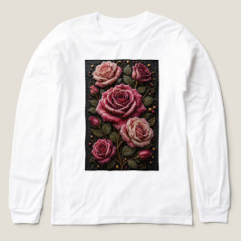 3Dマイクロモザイクの永遠のバラ - 高級フラワー トライブレンドTシャツ