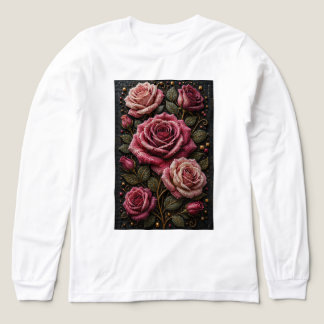 3Dマイクロモザイクの永遠のバラ - 高級フラワー トライブレンドＴシャツ