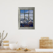 3Dマウンテンズビューフェイクウィンドウ ポスター (キッチン)