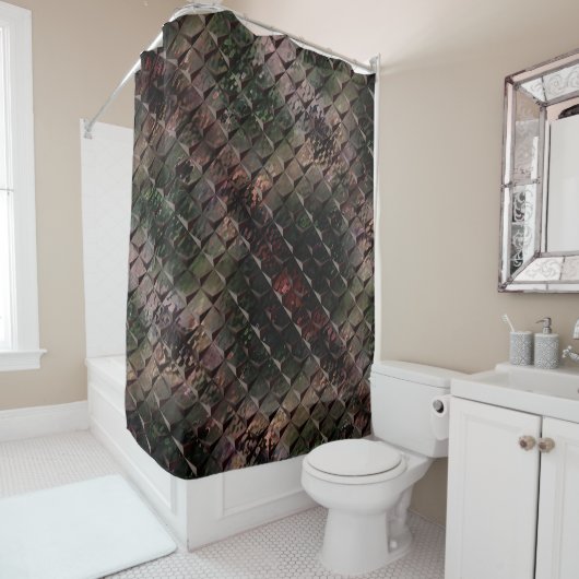 3Dマスを背景Tの打ちガラスと混ぜる シャワーカーテン (インサイチュ)