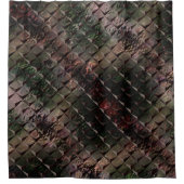 3Dマスを背景Tの打ちガラスと混ぜる シャワーカーテン (正面)