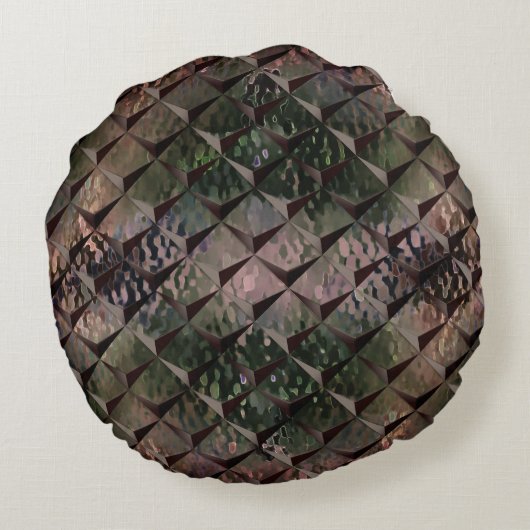 3Dマスを背景Tの打ちガラスと混ぜる ラウンドクッション (裏面)