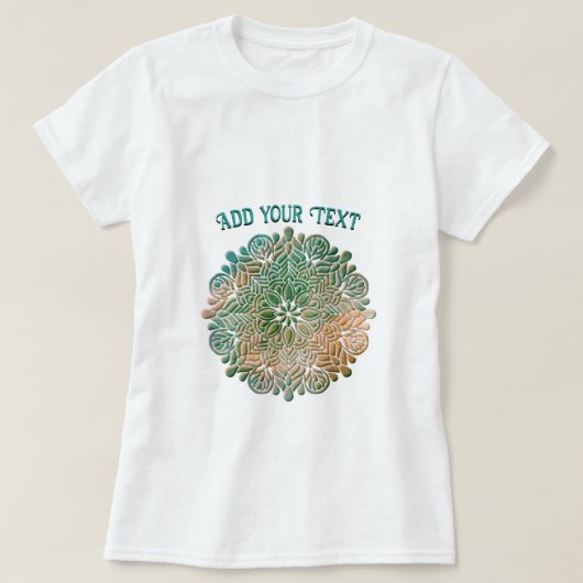 3Dマンダラ瞑想ヨガカラフルな背景 Tシャツ (デザイン正面)