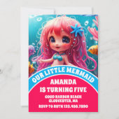 3Dマーメイドアンダーザシー誕生日 招待状 (正面)