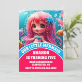 3Dマーメイドアンダーザシー誕生日 招待状 (スタンド正面)