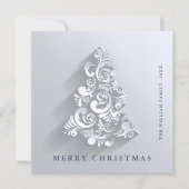 3Dミニマリストクリスマスツリーの挨拶 シーズンカード (正面)