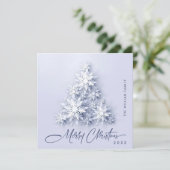 3Dミニマリスト雪の結晶クリスマスツリーの挨拶 シーズンカード (スタンド正面)