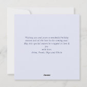 3Dミニマリスト雪の結晶クリスマスツリーの挨拶 シーズンカード (裏面)