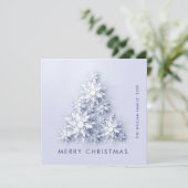 3Dミニマリスト雪の結晶クリスマスツリーの挨拶 シーズンカード (スタンド正面)