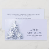 3Dミニマリスト雪の結晶クリスマスツリーの挨拶 シーズンカード (正面/裏面)
