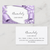 3Dメイクアップイベントプランナー紫バイオレットグリッター 名刺 (正面/裏面)