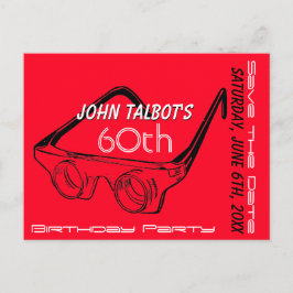 3Dメガネ60誕生日日付の保存 案内ポストカード