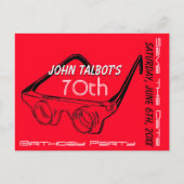 3Dメガネ70誕生日日付の保存 案内ポストカード (正面)