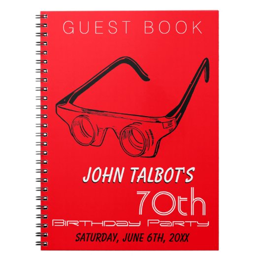 3Dメガネ70thバースデーパーティーゲストブック ノートブック (正面)
