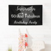 3Dメタリックシルバーフラワーフィフティ&素晴らしいバナー 横断幕 (インサイチュ)