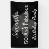 3Dメタリックシルバーフラワーフィフティ&素晴らしいバナー 横断幕 (縦)