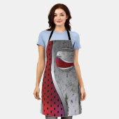 3Dメタルテクスチャアートオールオーバープリントタンクトップ エプロン (着用した状態)