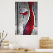 3Dメタルテクスチャアート ポスター (キッチン)