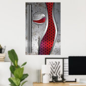 3Dメタルテクスチャアート ポスター (ホームオフィス)