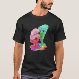 3Dメルト67カラフル光沢グラフィックTシャツ Tシャツ