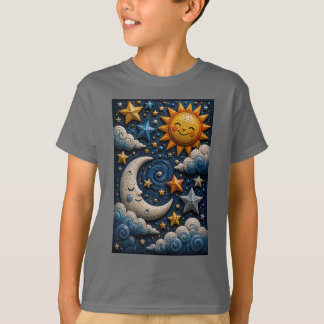 3DモザイクキッズTシャツ 宇宙冒険 Tシャツ