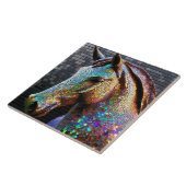 3Dモザイク馬の頭部像 タイル (側面)