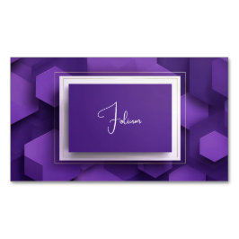 3Dモダンジオメトリックパープル企業の マグネット名刺