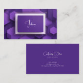 3Dモダンジオメトリックパープル企業の 名刺 (正面/裏面)