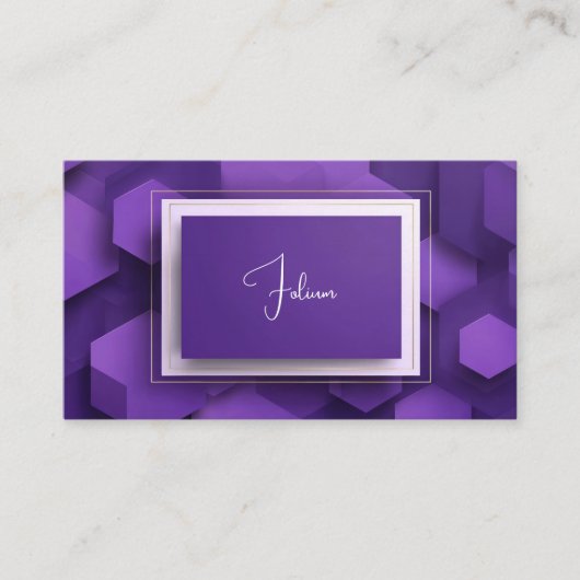 3Dモダンジオメトリックパープル企業の 名刺 (正面)